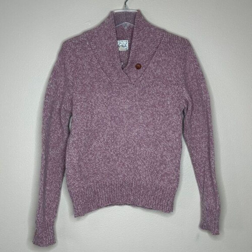 Vintage Woolrich Women's Medium Wool Pink Single Button Shawl Collar‎ Sweater